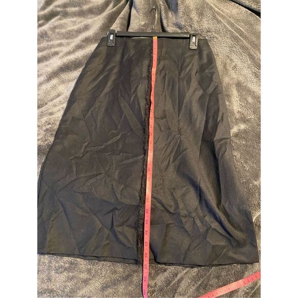 St. Emile Couture Black Virgin Wool Midi Skirt, Size 8, MSRP $415 - Picture 6 of 11